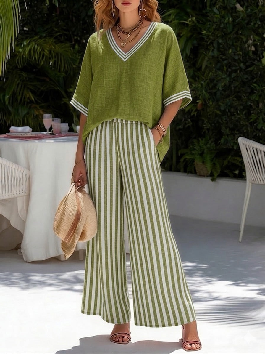 Katherine – Striped Linen Duo Set