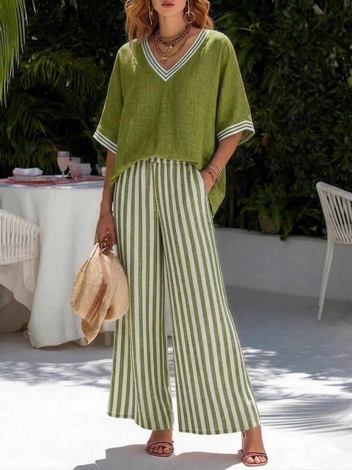 Katherine – Striped Linen Duo Set