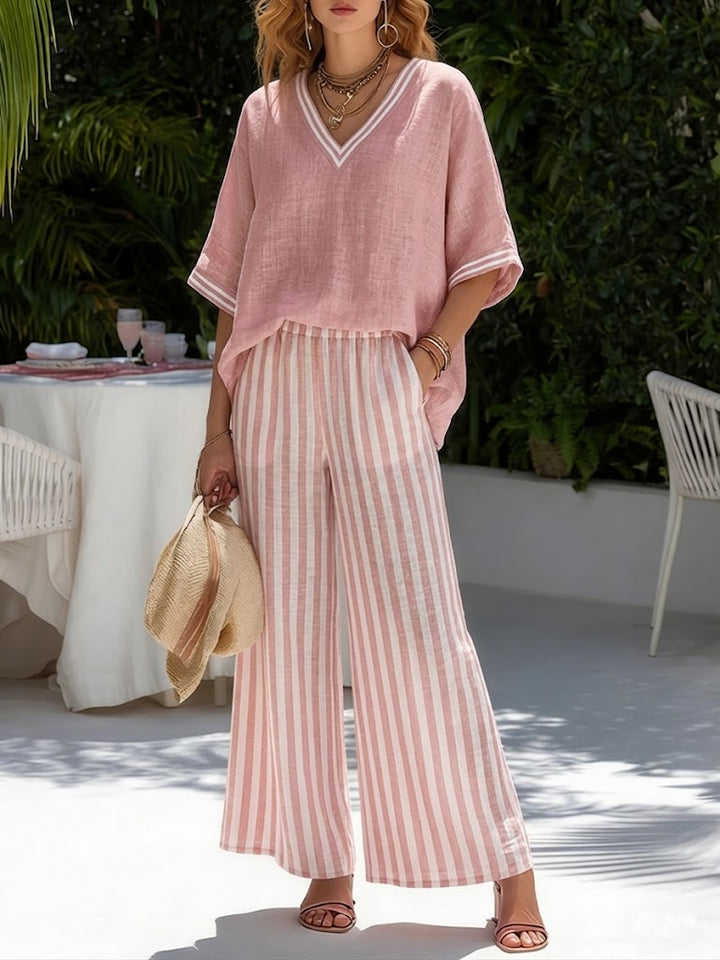 Katherine – Striped Linen Duo Set