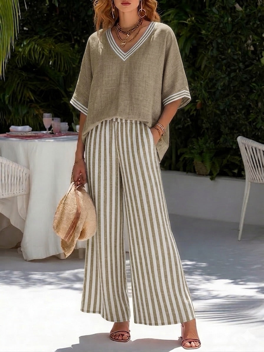Katherine – Striped Linen Duo Set