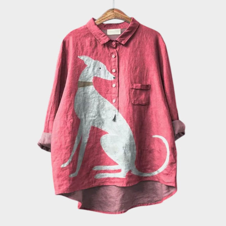 Lisa – Oversized Dog Print Shirt