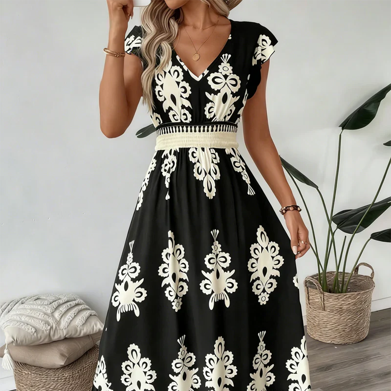 Cynthia – Baroque Maxi Dress