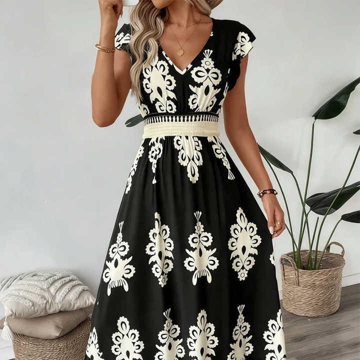 Cynthia – Baroque Maxi Dress