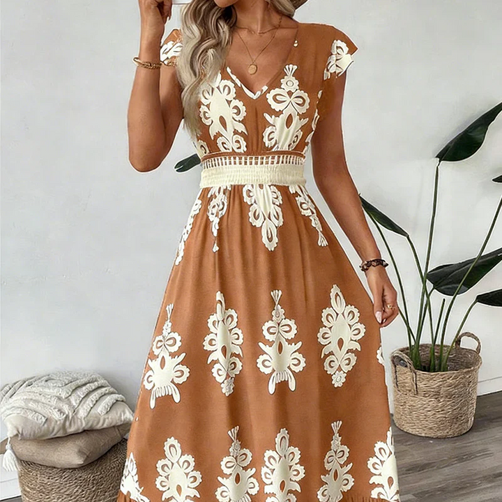 Cynthia – Baroque Maxi Dress