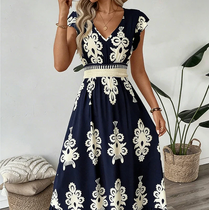 Cynthia – Baroque Maxi Dress