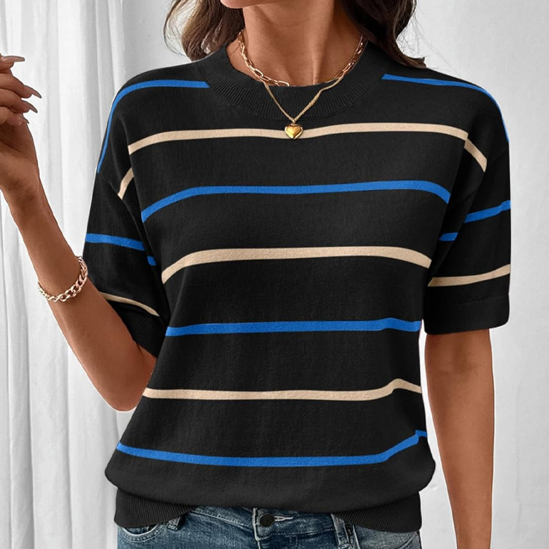 Jessica – Classic Striped Cotton Top